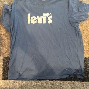 Levi's Blue Short Sleeve Logo Tee with White Print